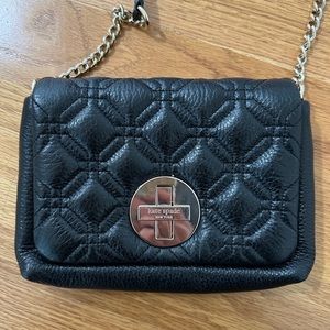 Kate Spade small black quilted crossbody